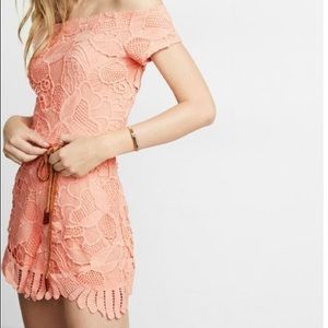 Express Off-the-Shoulder Lace Romper like-new sz 4